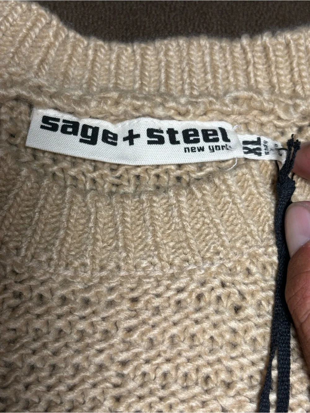 Sage + Steele Tan Chunky Knit Sweater - Size: XL
